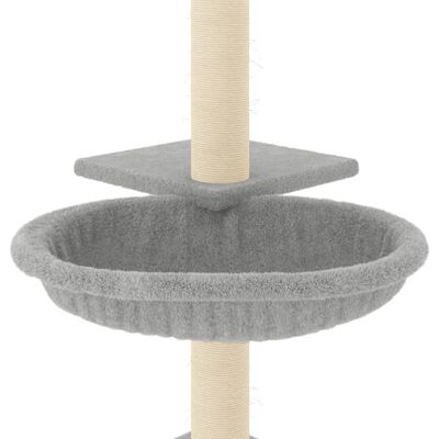 vidaXL Ansamblu pisici, stâlpi din funie sisal, gri deschis, 72 cm