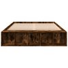 vidaXL Cadru de pat, stejar afumat, 120x190 cm, lemn prelucrat
