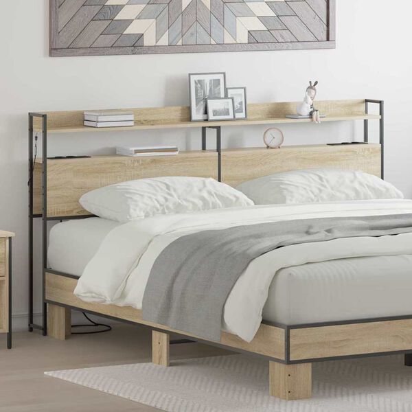 vidaXL Tăblie de depozitare cu raft Stejar sonoma 180 cm Lemn compozit