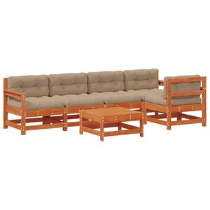 vidaXL Set de lounge pentru grădină 6 pcs Maro Ceară Lemn masiv de pin