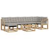 vidaXL Set de canapele de exterior cu pernă 8 pcs Alb și gri deschis