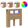 vidaXL Tăblie de pat cu LED, stejar artizanal, 100x18,5x103,5 cm, lemn