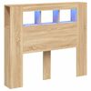 vidaXL Tăblie de pat cu LED, stejar sonoma, 120x18,5x103,5 cm, lemn