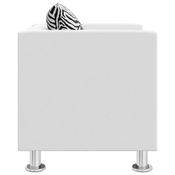 vidaXL Fotoliu, alb, piele artificială