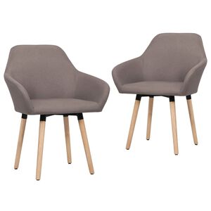 vidaXL Scaune de bucătărie, 2 buc., gri taupe, material textil