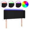 vidaXL Tăblie de pat cu LED, negru, 83x16x78/88 cm, textil