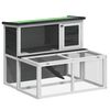 vidaXL Cușcă pentru iepuri, gri, 102x90x84,5 cm, lemn masiv de pin