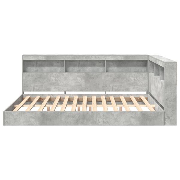 vidaXL Pat bibliotecă Gri beton 160 x 200 cm Lemn compozit