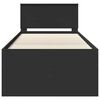 vidaXL Daybed cu sertar cu headboard Negru 90 x 190 cm Lemn compozit