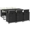 vidaXL Set mobilier de grădină cu perne, 7 piese, negru, poliratan