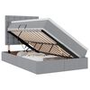 vidaXL Pat cu LED și saltea Gri deschis 120 x 190 cm Țesătură