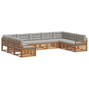 vidaXL Seturi de canapele cu pernă 9 pcs Gri natural și deschis