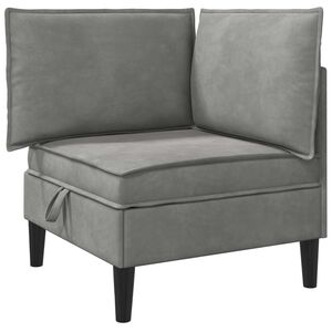vidaXL Sofa cu Depozitare Gri deschis Catifea