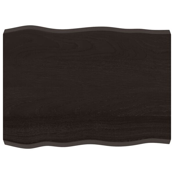 vidaXL Blat masă, 80x60x6 cm, gri, lemn stejar tratat contur organic