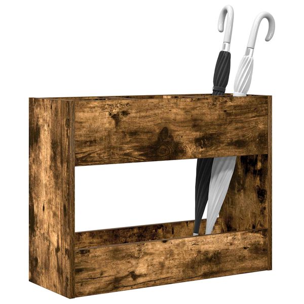 vidaXL Suport pentru umbrele Stejar fumuriu 65 x 24 x 50 cm