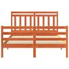 vidaXL Cadru de pat cu headboard Maroniu cerat 160 x 200 cm
