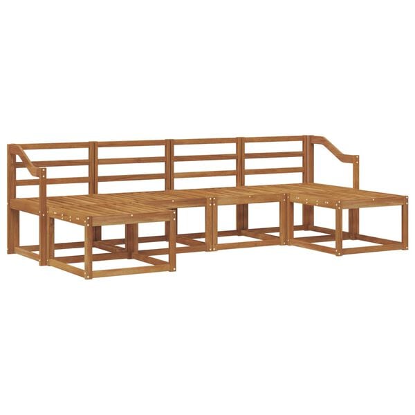 vidaXL Set de canapele de exterior 6 pcs natural Lemn compozit