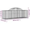 vidaXL Coșuri gabion arcuite 3 buc, 200x50x60/80 cm, fier galvanizat