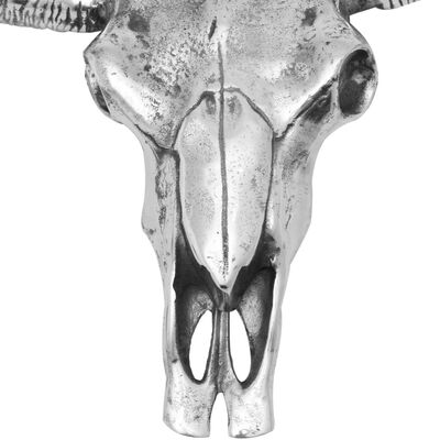 vidaXL Decorațiune de perete tip craniu, aluminiu, argintiu