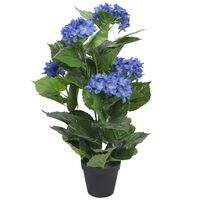 vidaXL Plantă artificială hydrangea cu ghiveci, 60 cm, albastru