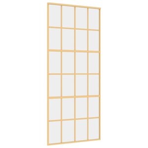 vidaXL Ușă glisantă, auriu, 90x205 cm, sticlă ESG mată și aluminiu