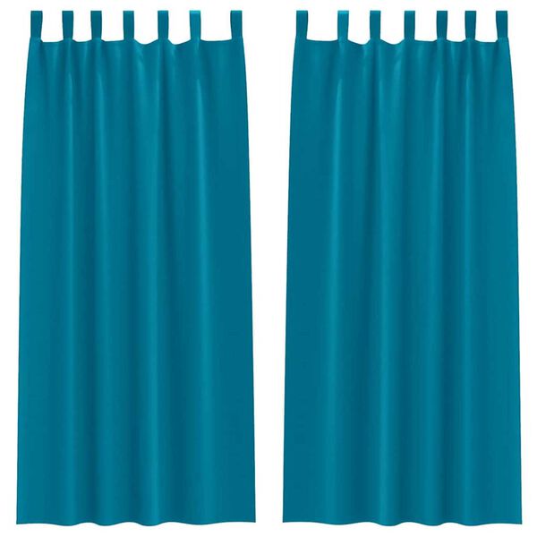 vidaXL Perdele Opaque cu Inel 2 pcs Turcoaz 245 x 140 cm Poliester