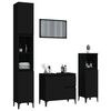 vidaXL Set mobilier de baie, 4 piese, negru, lemn compozit