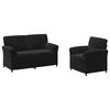 vidaXL Set de canapea 2 buc. Negru Catifea