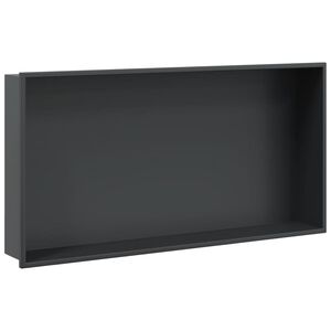 vidaXL Nișă de duș, negru mat, 62x32x9 cm, oțel inoxidabil