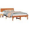 vidaXL Cadru de pat Maroniu cerat 140 x 190 cm Lemn de pin masiv