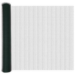 vidaXL Gard hexagonal Verde 1 x 10 m PVC