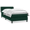 vidaXL Pat box spring cu saltea, verde &icirc;nchis, 90x210 cm, catifea