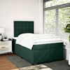 vidaXL Pat box spring cu saltea, verde &icirc;nchis, 120x200 cm, catifea