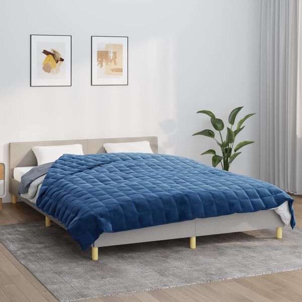 vidaXL Pătură grea, albastru, 220x240 cm, 15 kg, material textil