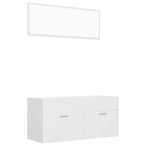 vidaXL Set mobilier de baie, 2 piese, alb, PAL