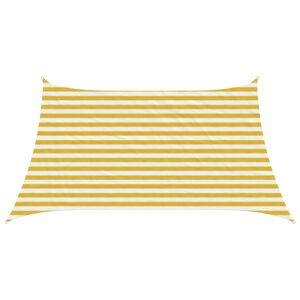 vidaXL P&acirc;nză de umbră Galben și alb 3 / 4 x 2 m HDPE