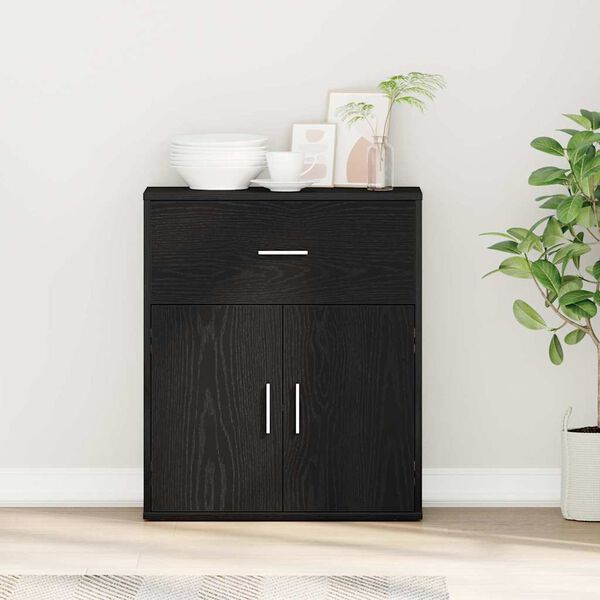 vidaXL Bufet cu sertar Stejar Negru 60 x 31 x 70 cm Lemn compozit