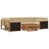 vidaXL Set de canapele de exterior 7 buc. Natural și Bej Poliester