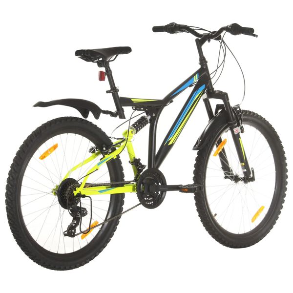 vidaXL Bicicletă montană cu 21 viteze, roată 26 inci, negru, 49 cm