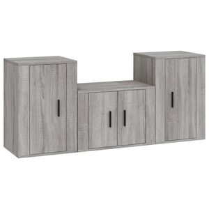 vidaXL Set dulap TV, 3 piese, gri sonoma, lemn prelucrat