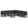 vidaXL Set de canapele de exterior 10 pcs Negru și Gri &icirc;nchis