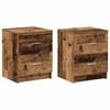 vidaXL Noptiere 2 buc. cu 2 sertare, lemn vechi, 40x36x50 cm