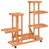 vidaXL Suport pentru flori cu roți, 95x25x101 cm, lemn masiv de brad