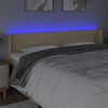 vidaXL Tăblie de pat cu LED, crem, 163x16x78/88 cm, textil