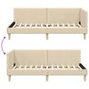 vidaXL Cadru de pat colțar cu headboard Crem 90 cm x 200 cm Catifea
