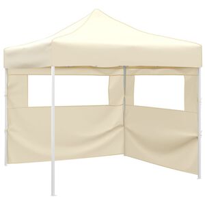 vidaXL Cort pliabil cu 2 pereți, crem, 291x291x315 cm