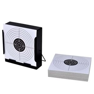 vidaXL Suport țintă colectare gloanțe + 100 ținte h&acirc;rtie 14 cm pătrat