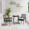 vidaXL Set Bistro de Grădină 3 pcs Negru Rattan poli