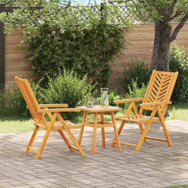 vidaXL Set de masă pentru grădină 3 pcs Maro Lemn Solid de Acacia