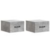 vidaXL Dulap de noapte suspendat 2 pcs Gri Beton 34,5 x 33 x 20 cm